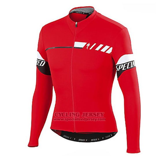 Men's Specialized SL Elite Cycling Jersey Long Sleeve Bib Tight 2015 Red White